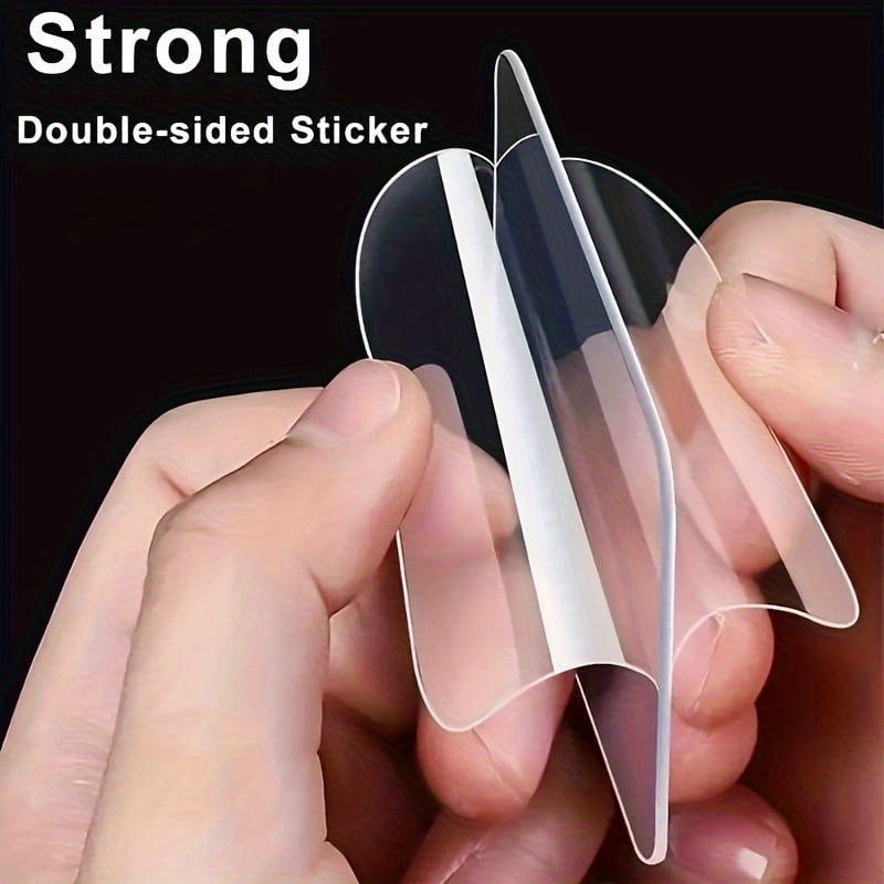60Pcs Double Sided Tape Heavy Duty Mounting Adhesive Tape Clear Double Sided Tape for Walls Two Sided Tape Remover Waterproof Strong Squares Sticky for Wall Door Windows Crafts