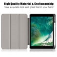 thumbnail image 5 of Dteck Trifold Stand Case for iPad 9th 8th 7th Generation 10.2-inch,Magnetic Smart Leather Case Clear PC Auto Sleep/Wake Back Cover Built-in Pencil Holder for iPad 10.2" 2021/2020/2019,Grey, 5 of 11