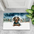 thumbnail image 4 of Hello Winter Dachshund Welcome Snowy Night Watercolor Vintage Doormat Wiener Dog Lover Gifts Idea Indoor Outdoor Welcome Mat - 01011, 4 of 5