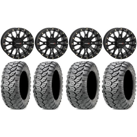 System 3 ST-3 Black 14 Wheels 26 Ceros Tires Kawasaki Teryx Mule