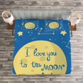 thumbnail image 3 of Ambesonne I Love You Quilted Bedspread Set 3 Pcs, Comet Astronomy Star, King Size, Yellow Violet Blue, 3 of 3