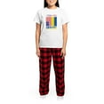 thumbnail image 4 of CafePress - I Stand With Ukraine Support Ukrainian Ame Pajamas - Women's Short Sleeve Print T-Shirt and Pants Light Cotton Pajama Set, 4 of 7