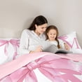 thumbnail image 4 of Erosebridal Girls Pink Bow Bedding Comforter Set, M Letter King Bedding Sets, Princess Style Bedroom Decor, Pink Reversible 7pcs, 4 of 6