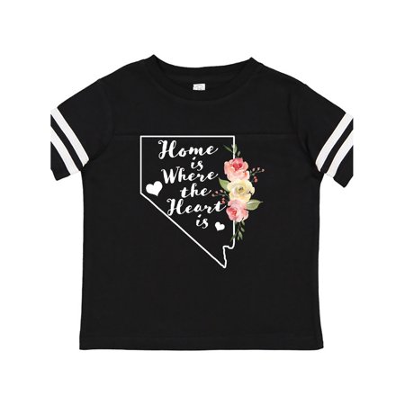 

Inktastic Nevada Home is Where the Heart is with Watercolor Floral Gift Toddler Boy or Toddler Girl T-Shirt