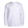 thumbnail image 7 of DailyWear Mens Cotton Casual Long Sleeve Henley T Shirt Waffle-Knit Ch/Grey, Small, 7 of 7