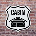 thumbnail image 4 of Cabin (2 Pack) 12 inch X 12 inch Shield Shaped Commercial Grade Plastic Signs Weather Resistant Made in the USA, 4 of 6