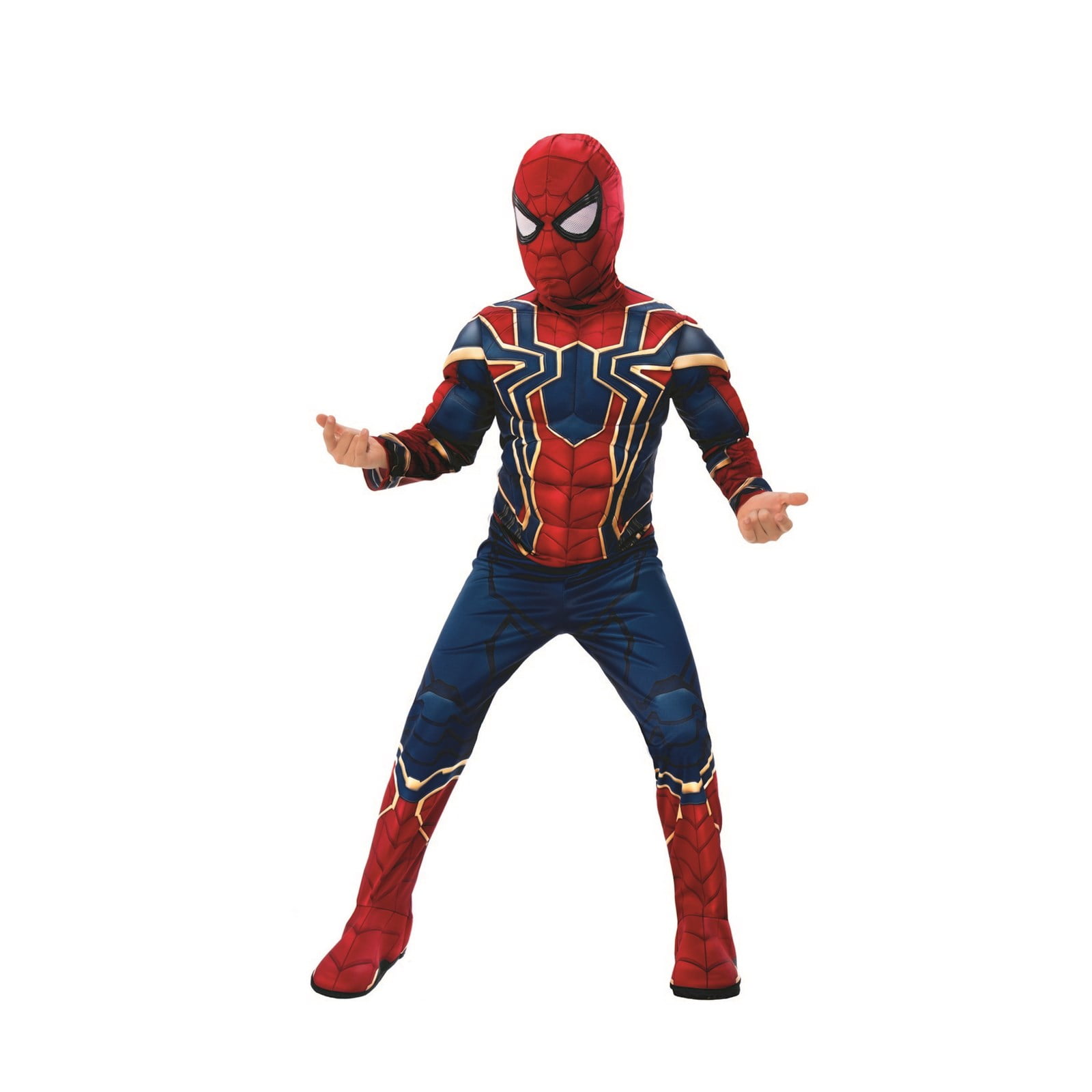 Rubie's Official Marvel Iron Spider-Man No Way Home Deluxe Childs Black Gold & Red Costume Kids Superhero Fancy Dress