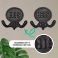 thumbnail image 2 of Wall Charmers  Set of 2 His and Hers Metal Towel Hooks Bronze, 2 of 4