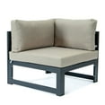thumbnail image 3 of LeisureMod Chelsea 4-Piece Sectional Loveseat Set Black Aluminum with Cushions, 3 of 5