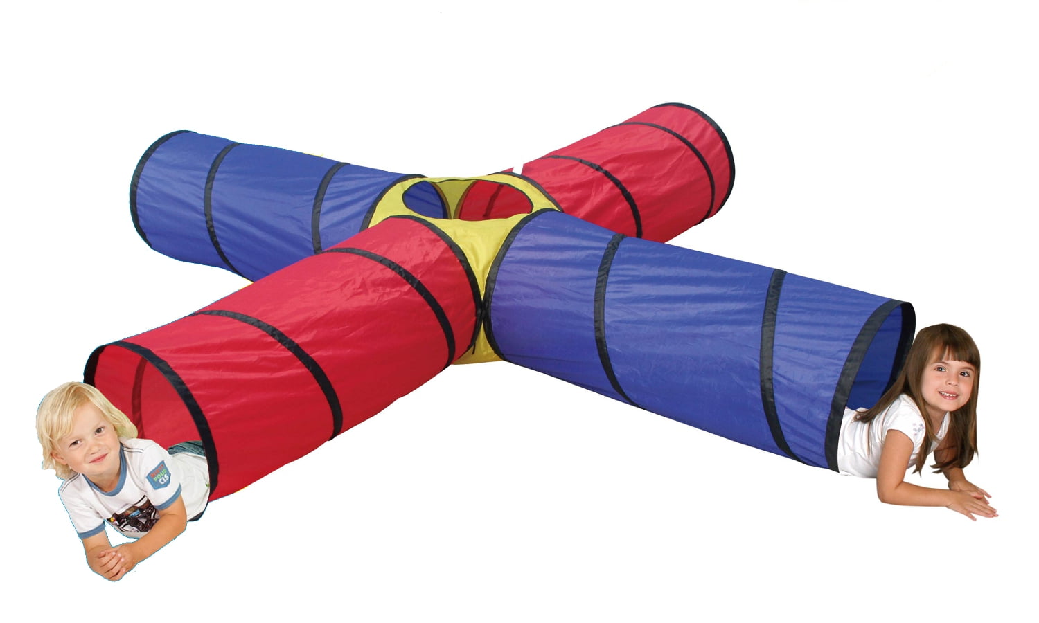 Kids Play Tunnel 4 Way 8ft Fun Indoor Outdoor Crawl Through Playgroup Pop up Toy for sale online 