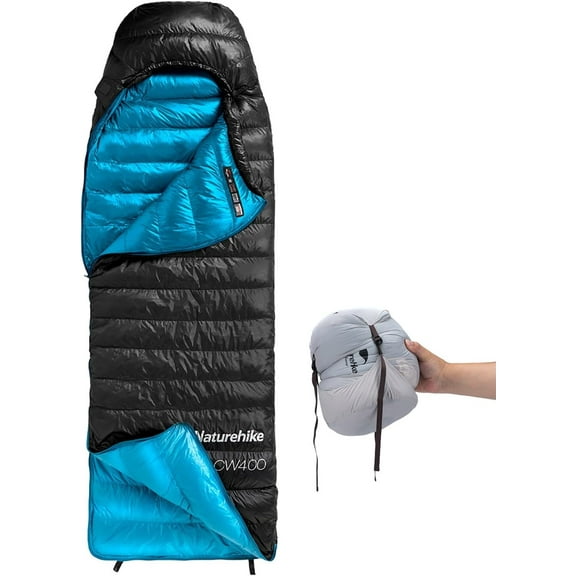 Naturehike Ultralight Down Sleeping Bag, 650FP, 3-4 Season, Adults, 32-42, Waterproof, Compact, Camping, Hiking