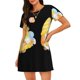 thumbnail image 1 of Fotbe Bee Happy Sunflower Gnomes Bata de Dormir para Mujer con Estampado, Camisón de Algodón de Manga Corta, Ropa de Dormir Casual, 1 of 6