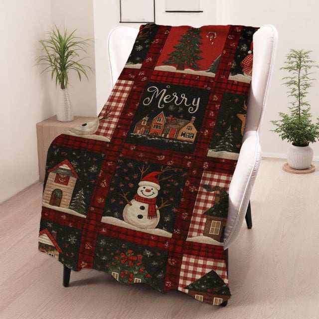 Manta navideña | Manta de invierno de franela supersuave para sofá y cama | 70 x 100 cm, decoración navideña multicolor