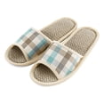 thumbnail image 1 of Commforr Pantoufles pour la Maison Pantoufles en Coton Pantoufles Lavables Pantoufles Jetables Pantoufles d'Intérieur pour Invités Pantoufles pour Femmes Mode Décontractée Pantoufles pour Couples Pantoufles d'Intérieur Chaussures Plates pour Plancher Bleu Clair 8.5, 1 of 5