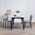 thumbnail image 6 of Set of 2 Black & Light Gray High-Back Dining Chairs - PU Leather Seat, Wrought Iron Frame - Ergonomic Design for Kitchen, Living Room & Office Seating, 6 of 11