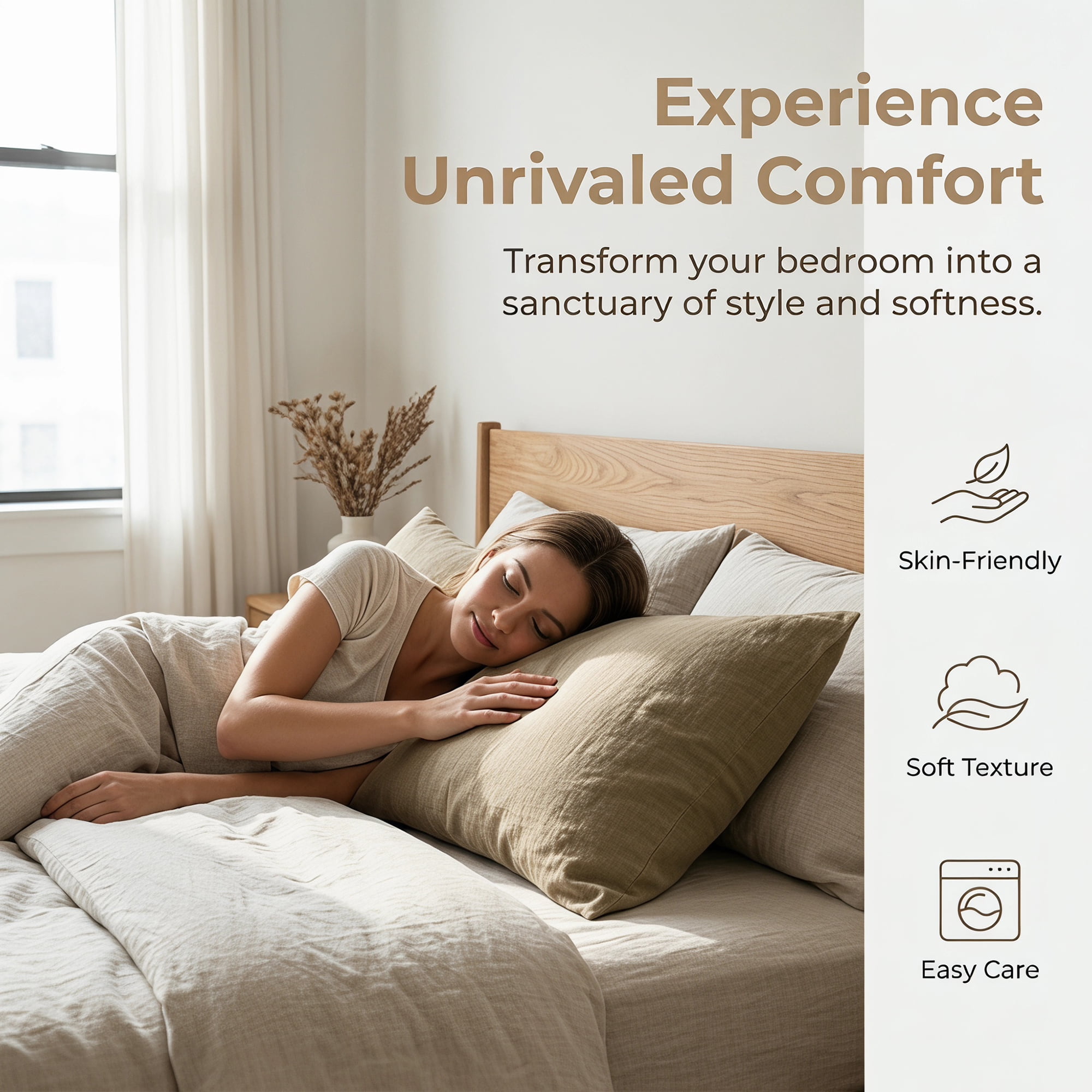Unique Bargains 2 Pack Cotton Pillowcase Smooth Cooling Pillow Cases Envelope Closure Queen Gray - Khaki