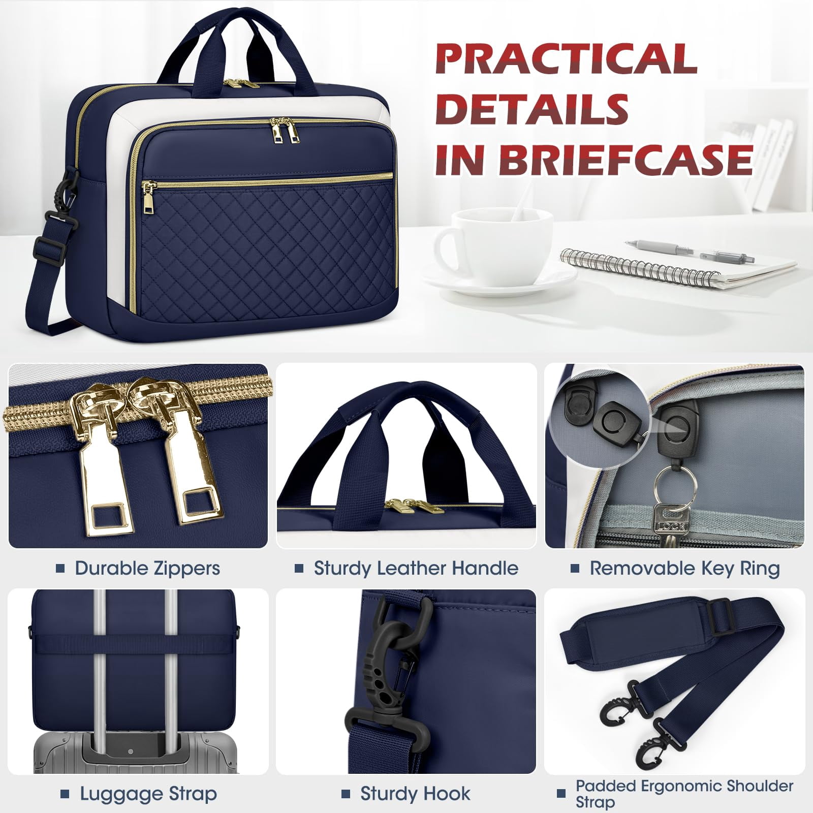 Laptop Bag 17.3 Inch Laptop Briefcase for Women Men Messenger Bag Waterproof Shoulder Large Computer Bag for Business Office Work College,Black