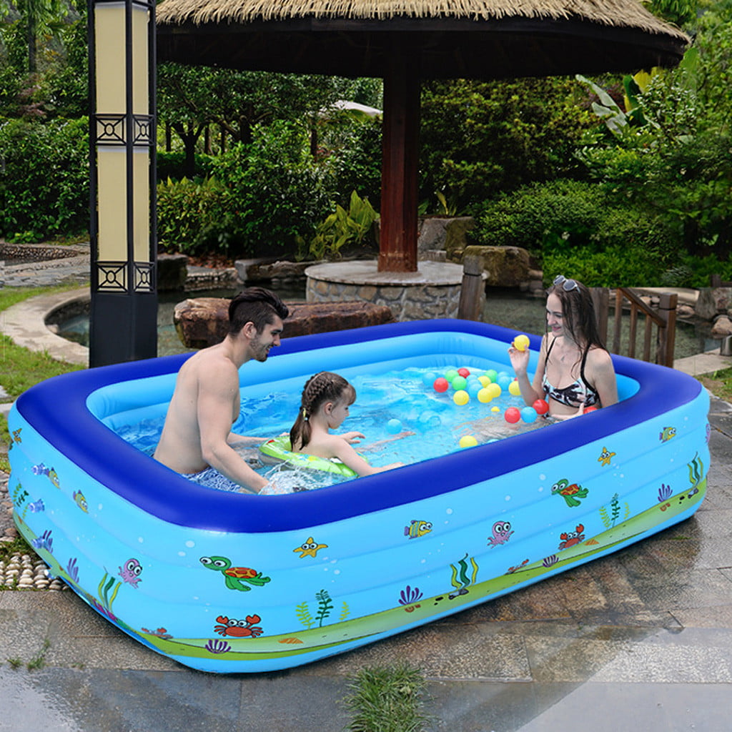 Inflatable Swimming Pool Center Big Family Kids Water Play Fun Backyard Outdoor 