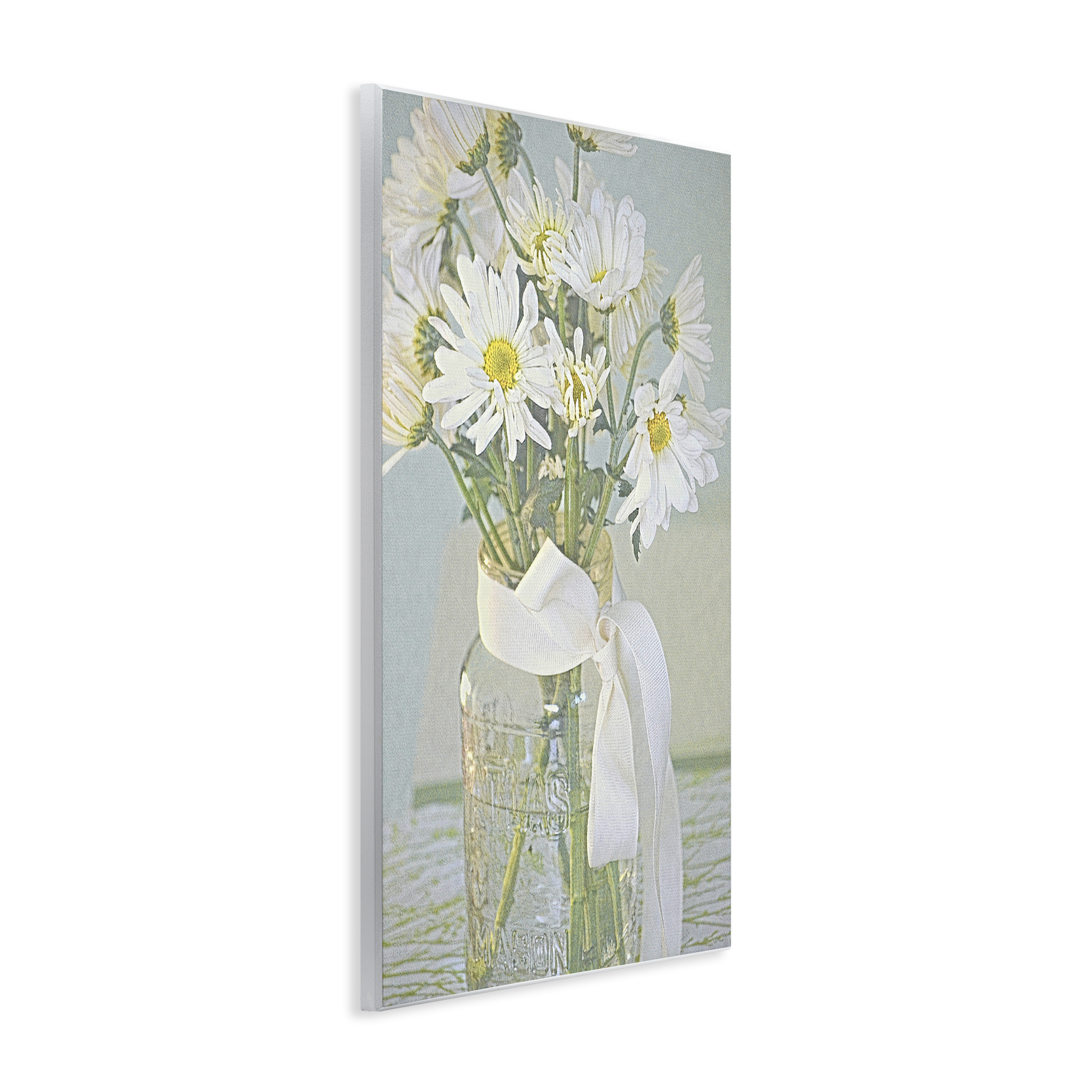 Stupell Industries Faded Daisies Jar Botanical & Floral Painting Unframed Art Print Wall Art, 13 x 19