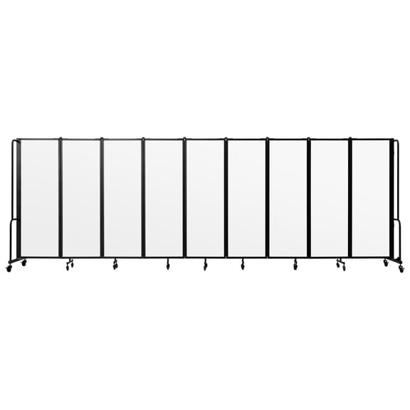 NPS ROBO Series 6ft Modern Metal Room Divider with 9 Sections in Clear