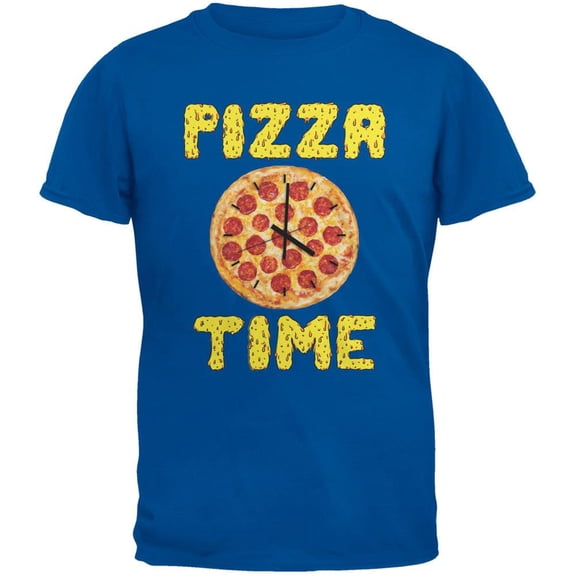 Pepperoni Pizza Time Clock Royal Adult T-Shirt - Small