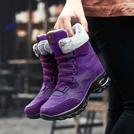

Women s Winter Warm Lace Up Snow Boots with Plush Lining and Anti Slip Sole