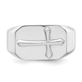 thumbnail image 2 of Auriga Fine Jewelry 925 Sterling Silver Rhodium-plated Polished Cross Ring for Women Size- 7, 2 of 6