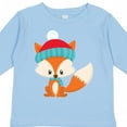 thumbnail image 4 of Inktastic Winter Fox, Cute Fox, Fox with Hat, Fox with Scarf Boys or Girls Long Sleeve Toddler T-Shirt, 4 of 5