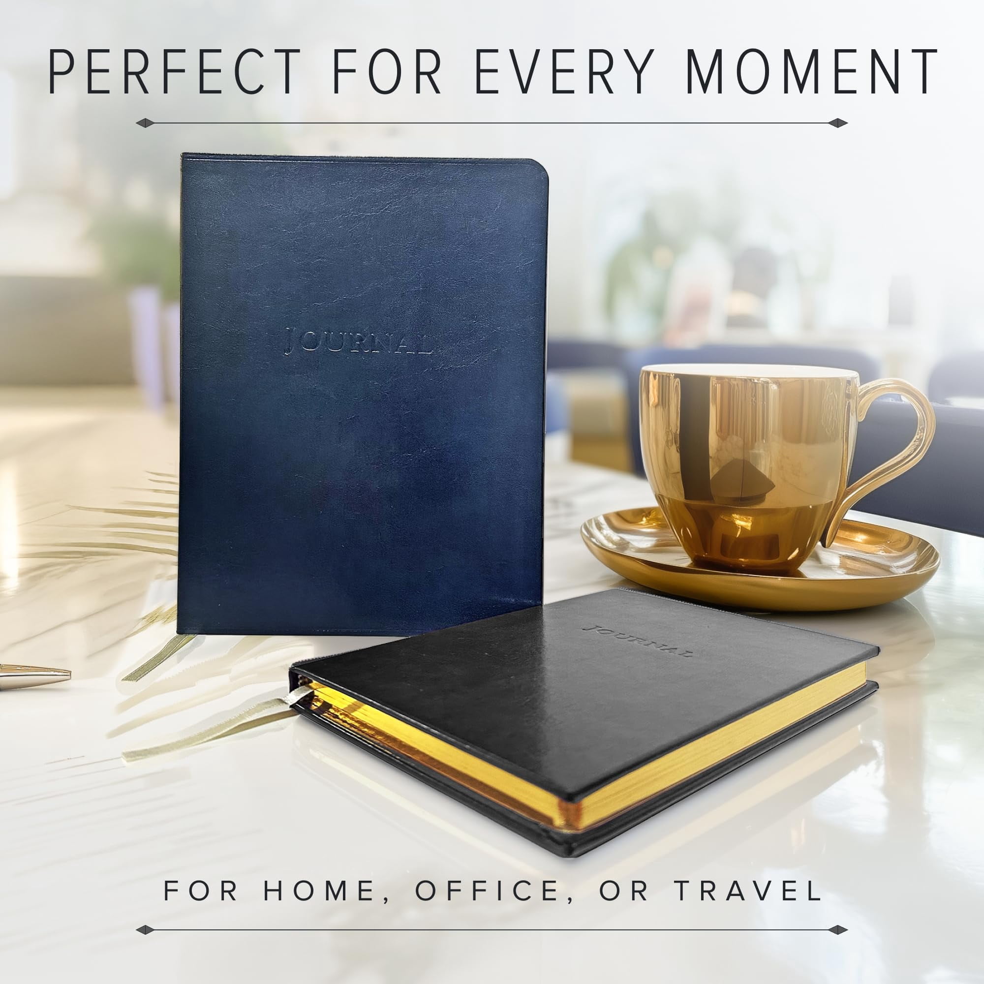 Gallery Leather Journal Notebook - 192 Pages, Softcover, For Men and Women, For Writing, Work & Travel, Handcrafted - Acadia Navy-Air Force - 8 x 5.5, Desk Lined