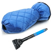 Blue glove snow shovel