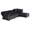 thumbnail image 4 of Sala Modular Makora Morelli Memory Foam Negro Chenille De 4 módulos, 4 of 9