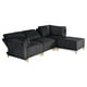 thumbnail image 4 of Sala Modular Makora Morelli Memory Foam Negro Chenille De 4 módulos, 4 of 9
