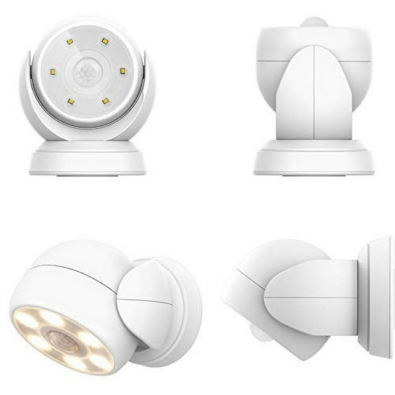 HONWELL Motion Sensor Light Outdoor Battery Operated Wireless Waterproof Spotlight Motion Detector Security Light, Light Sensor Auto On Off for Porch Stair Hallway Garage Wall Shed House Doo