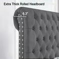 thumbnail image 4 of Merluxy Queen Bed Frame Sleigh Headboard Velvet Tufted Gray, 4 of 9
