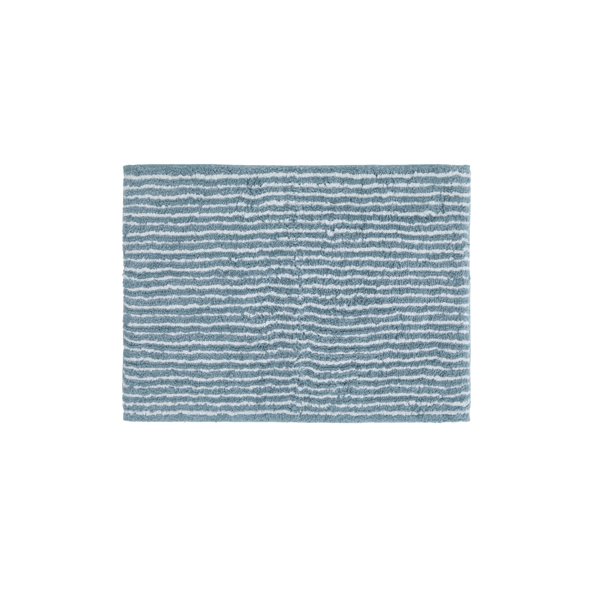 Noble Linens Pinstripe Cotton Bath Mat, 24 in x 17 in, Light Blue