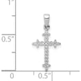 thumbnail image 5 of 14K White Gold 1/10Ct. Diamond Fleur E Lis Cross Pendant (20 X 10.5) Made In India pm5075-010-wa, 5 of 6