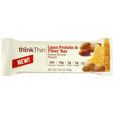 thinkThin Miel Arrosez d'arachide maigre protéines et fibres Snack Bar, 1,41 oz (paquet de 10)