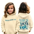 thumbnail image 2 of Xyxonk Kids 3-16 Years Jesus Hoodie Fall Trendy Hoodie 2025 Preppy Letter Print Long Sleeves Pullover Hoodies with Pocket Cute Clothing Khaki, 2 of 7
