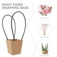 thumbnail image 3 of Flower Gift Bags Waterproof Tote Wedding Bouquet Arrangement Kraft Paper 10 Pcs, 3 of 6