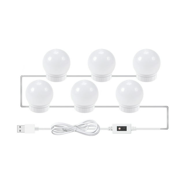 Mistaha 6 PCS LED Makeup Mirror Lights Smart Sensor Control Vanity Mirror Lights Bathroom Mirror Light with 1.5m USB Cable LED Strip Lights