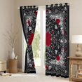 thumbnail image 3 of Homewish Hippie Bohemian Damask Curtains Pack of 2 (42x84 Each), Valentines Day Rose Floral Curtains Blackout, Western Gothic Romantic Bedroom Curtains, Blackout Curtains Home Decor, 3 of 6