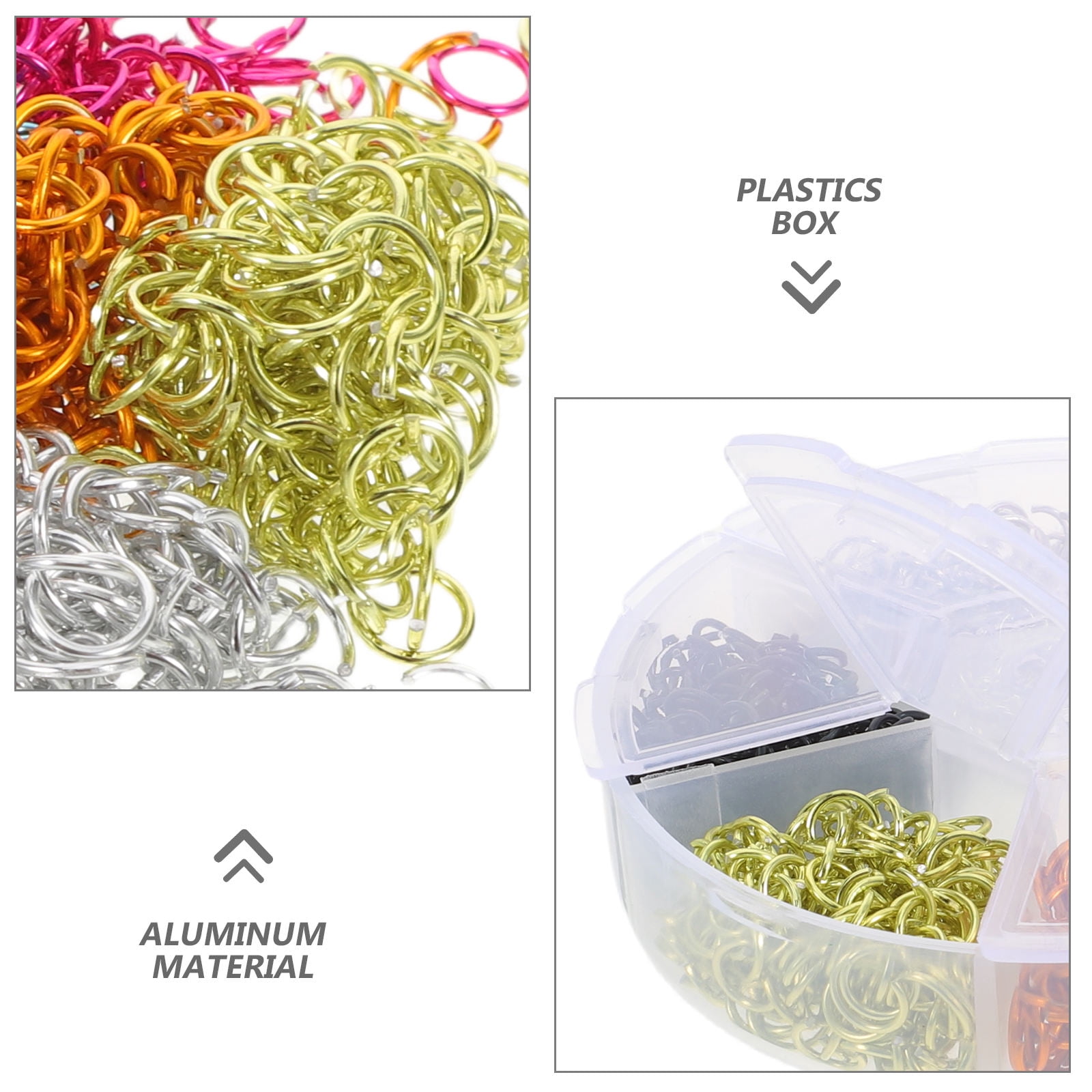OUNONA Aluminum Open Jump Rings for Jewelry Making Creative Connectors for Earrings and Bracelets