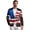 Abstract Impasto American Flag Pattern, variant on Tropical Flower Leaves Polyester Men's Suit Coat with One Button, Regular Fit Elegant Slim Fit Casual Blazer for Men Suit Jacket Sport Coat for Business Casual