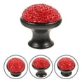 thumbnail image 2 of Aluminum Alloy Door Knobs Shining Rhinestone Mushroom Design Pull Handle Creative Drawer Knobs Cabinet Door Handle Furniture Knob with Screws (Red Black), 2 of 6