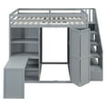 thumbnail image 3 of Pinovk Full Size Loft Bed with Wardrobe,Desk and Shelves,Gray(OLD:LT100679AEE), 3 of 16