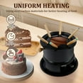 thumbnail image 3 of HLONK Cheese Chocolates Fondue Versatile Fondue Melting Pot Kit Stainless Steel Fondue Pot Set Even Heating Fondue Maker Protective Fondue Set with 6 Forks for Melting Chocolates, 3 of 10