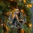 thumbnail image 6 of 3Pcs Christmas Octopus Ornament – Hand-Painted Coastal Holiday Decoration, Unique Deep Sea Christmas Tree Ornament with Metallic Hanging Cord, Resin Nautical Décor Gift for Ocean Lovers, 6 of 9