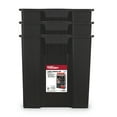 thumbnail image 4 of (2 pack) Hyper Tough Garage Plastic Storage Bin Large Nesting Stacking, Black, 4 of 15