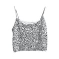 thumbnail image 5 of WRKEKC Girls Tank Tops Sequin Spaghetti Strap Sleeveless Square Neck Sparkly Cami Tops for Party and Casual Wear for Kids 2-15 Years, 5 of 9