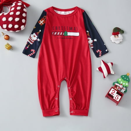 

Set Parent-child Printed Long Pajamas Home Christmas Clothes Sleeved Casual